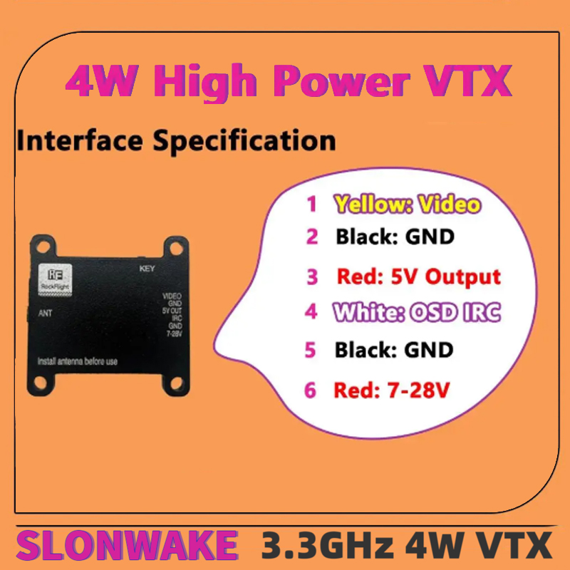 SLONWAKE FPV 3.3G 16CH 4000mW  - Drone Transmitter reseña y precio