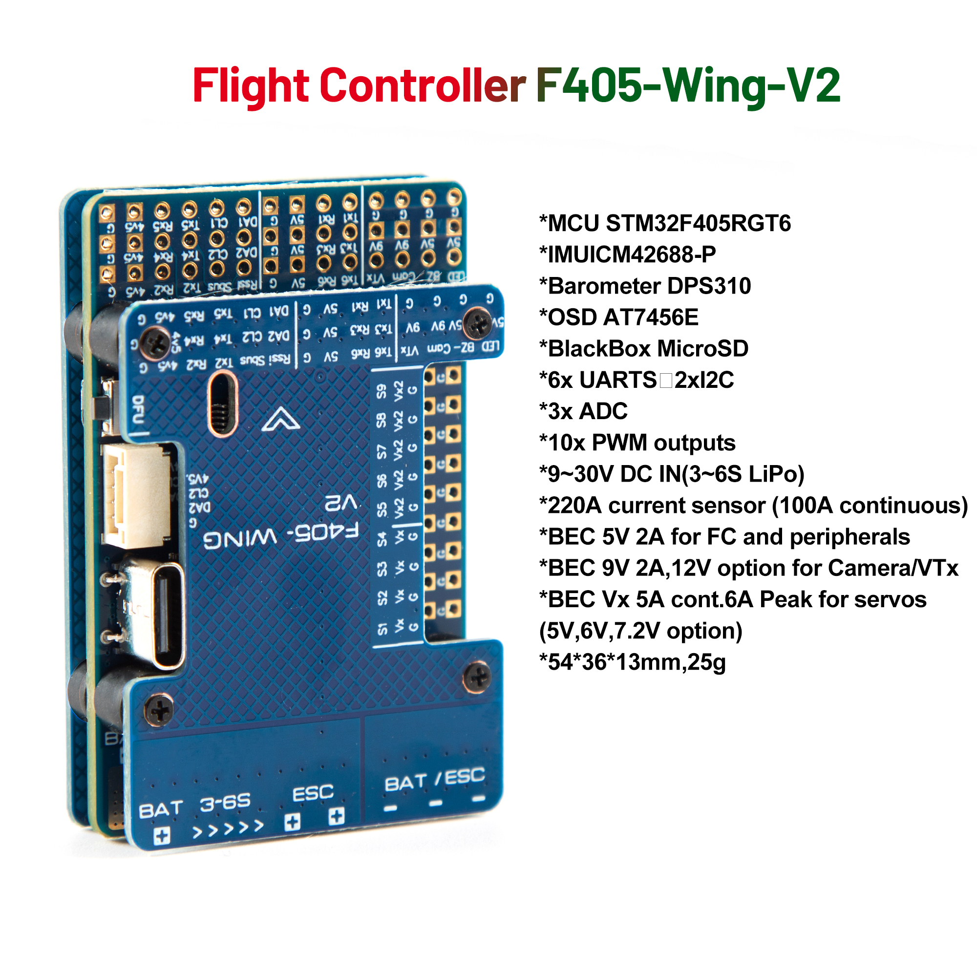 F405 WING V2 FC Flight Control - Drone Flight Controller reseña y precio