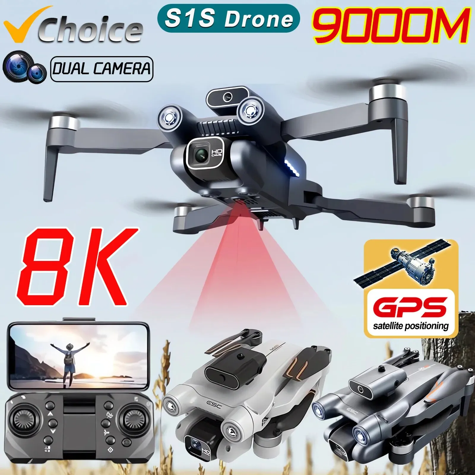 New S1S 5G GPS Drone Camera 8K - Drone Gps Module reseña y precio