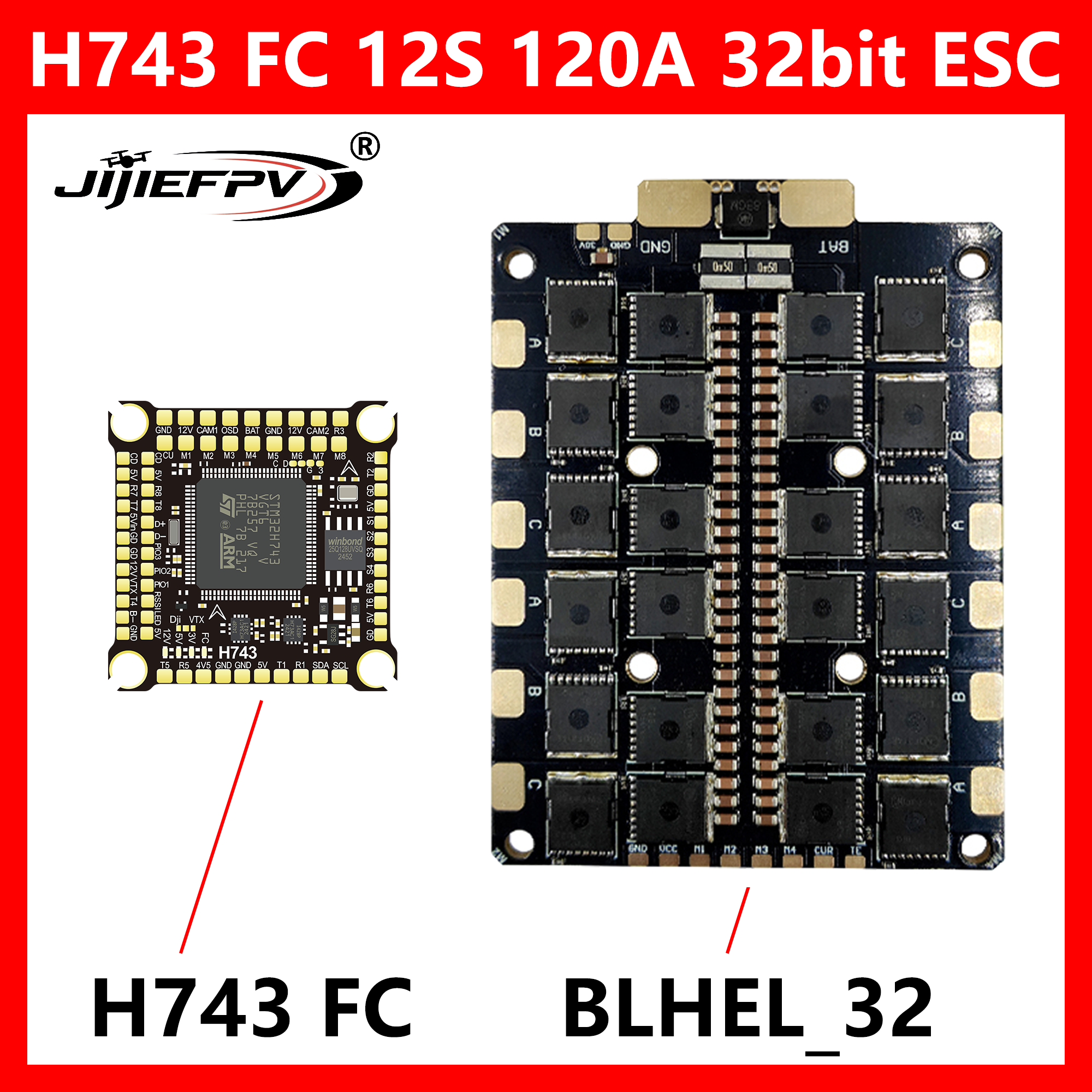 JIJIEFPV BLHEL_32 12S 120A 32b - Drone Power Distribution Board reseña y precio