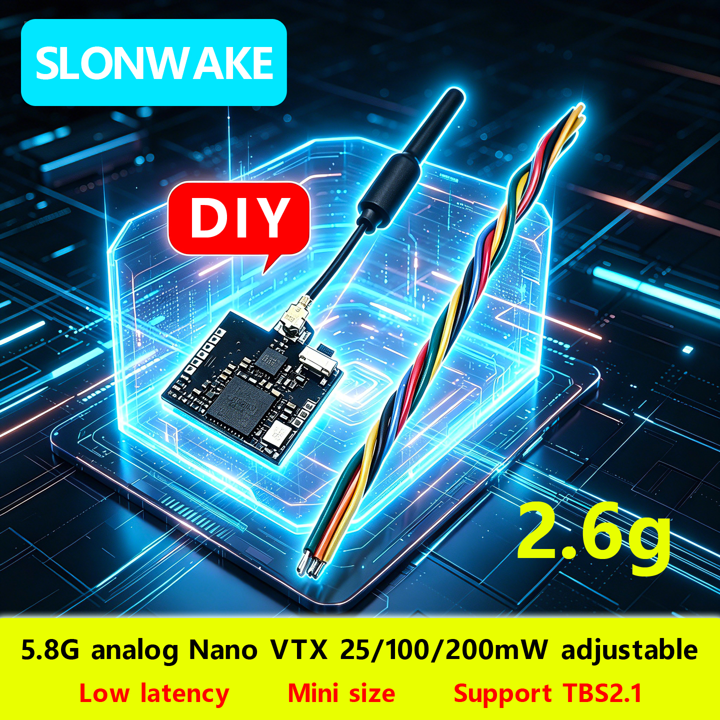 SLONWAKE Nano 5.8G 48CH 200mW  - Drone Transmitter reseña y precio