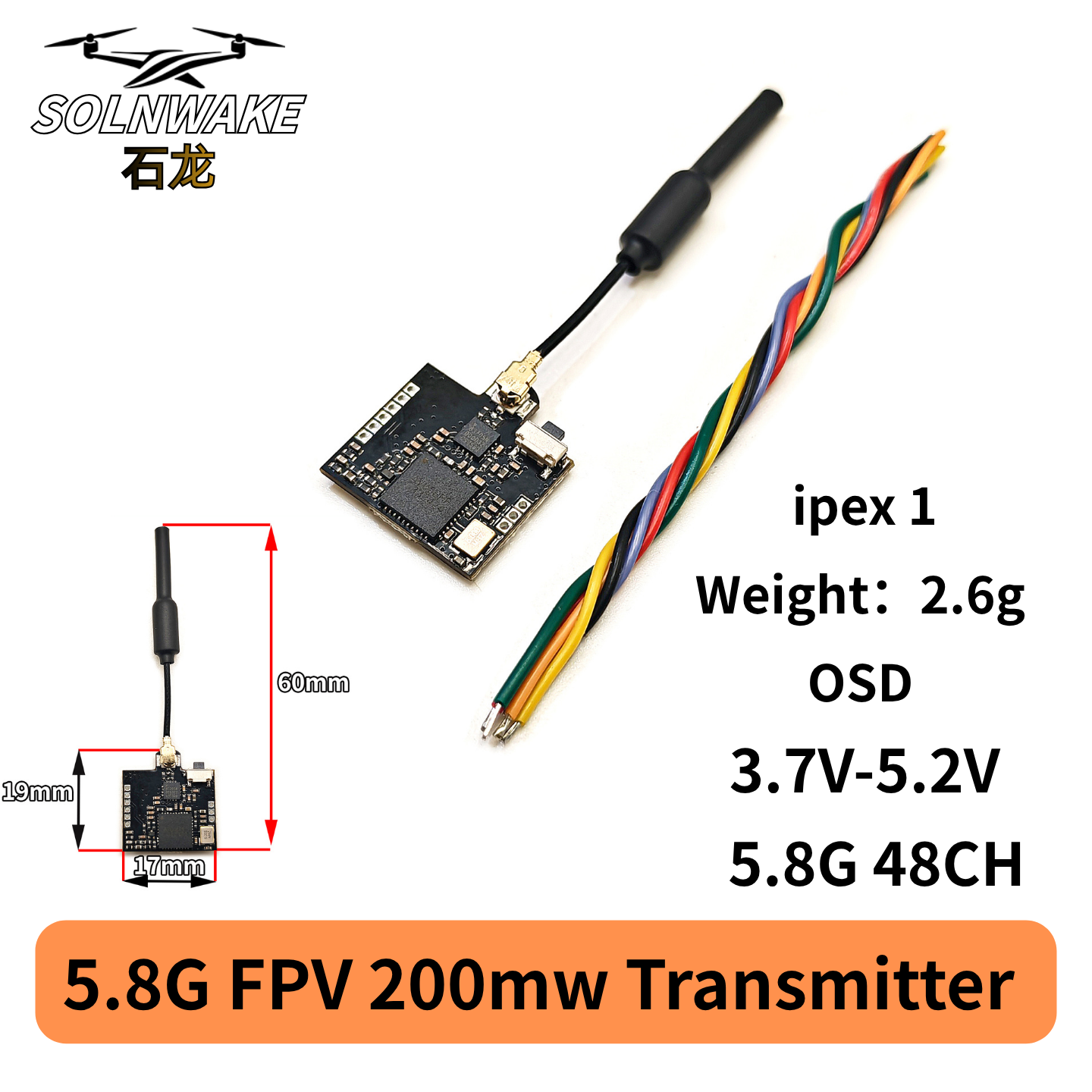SLONWAKE Nano 5.8G 48CH 200mW  - Drone Transmitter reseña y precio