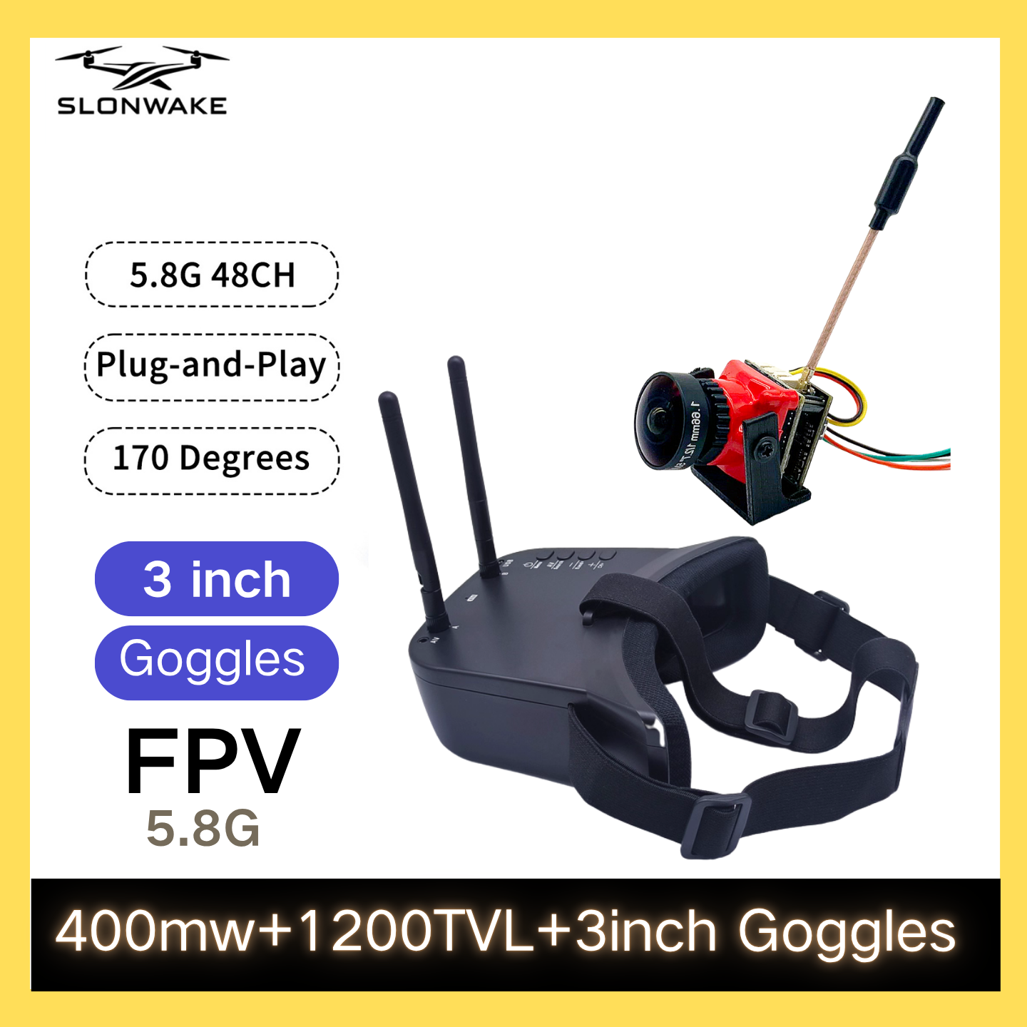 SLONWAKE 5.8G 48CH FPV 400mw V - Drone Transmitter reseña y precio