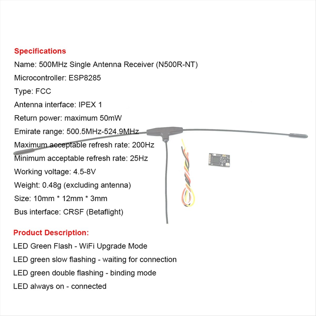 500MHz Receiver 500.5MHz-524.9 - Drone Antenna reseña y precio