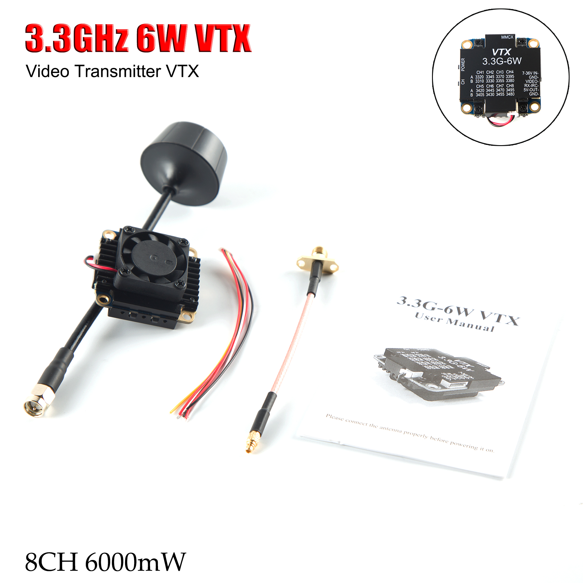 FPV Video Transmitter 3.3G 6W  - Drone Transmitter reseña y precio